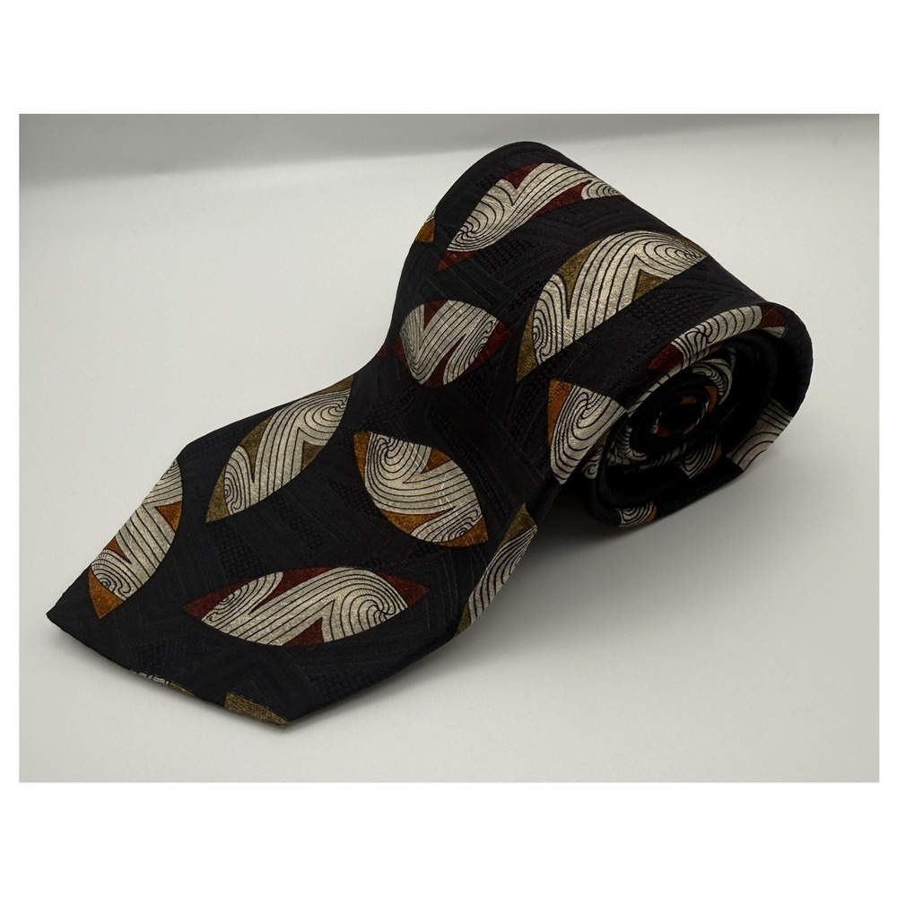 Robert Talbott Studio Culwell & Son Silk Tie Black Geometric USA Made-2465